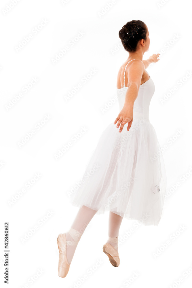 young beautiful ballerina posing in white background young beautiful ballerina posing in white background