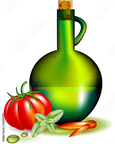 Olio, pomodoro, basilico e peperoncino