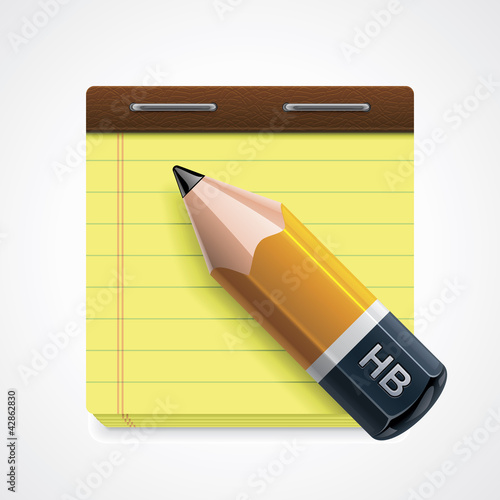 Vector pencil and notepad icon