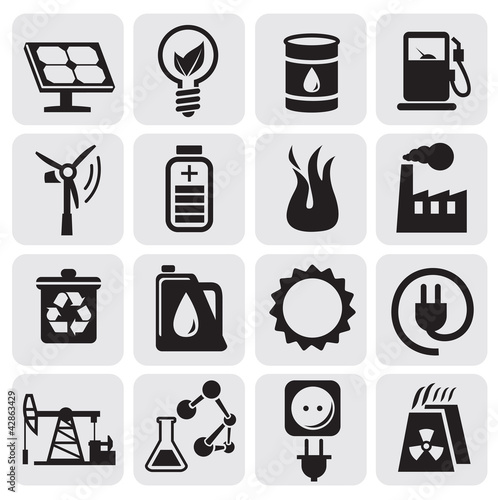 Eco icons for clean energy