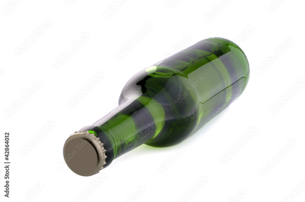 Green bottle with liquid Green bottle with liquid