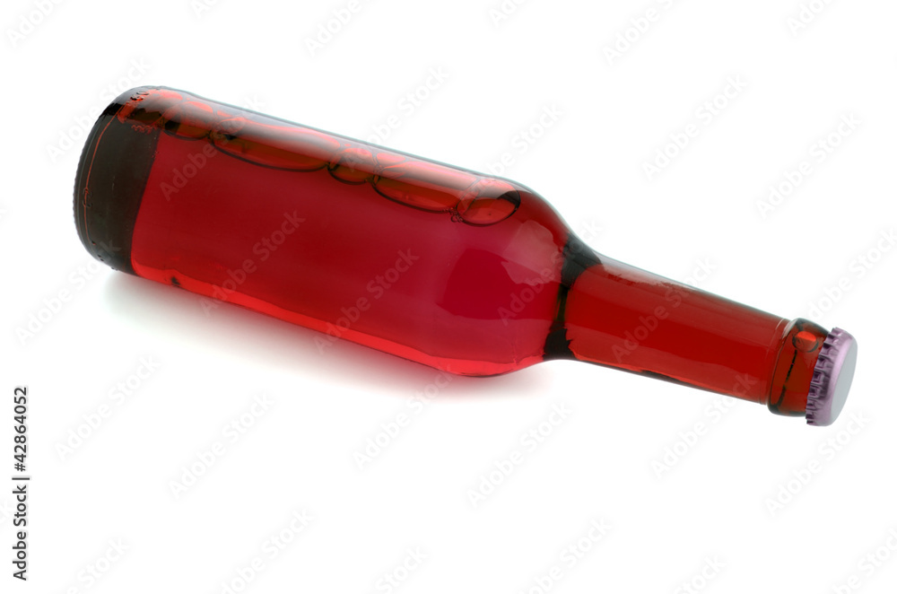 Red bottle with liquid Red bottle with liquid