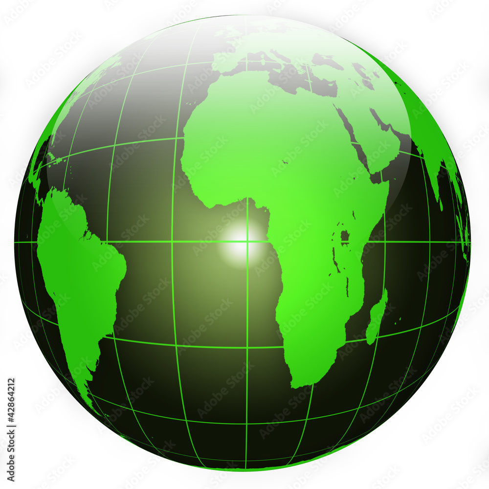 Black and Green Globe