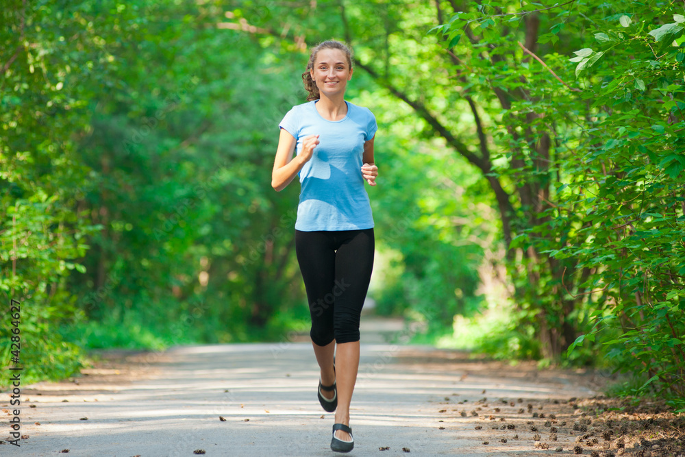 Young woman jogging outdoors