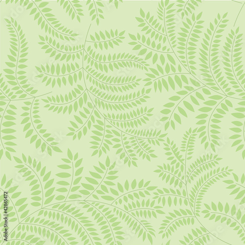 seamless pattern with leaves on green background, Print