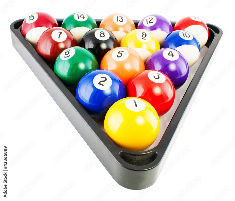 Naklejka premium billiard balls in triangle