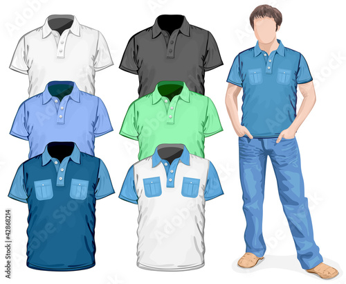 Men's polo-shirts design template (front view)