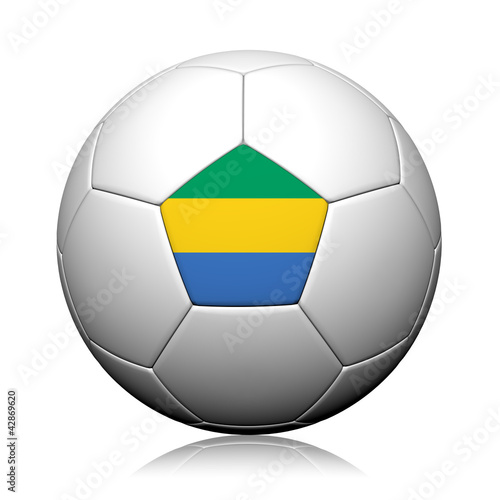 Gabon Flag Pattern 3d rendering of a soccer ball