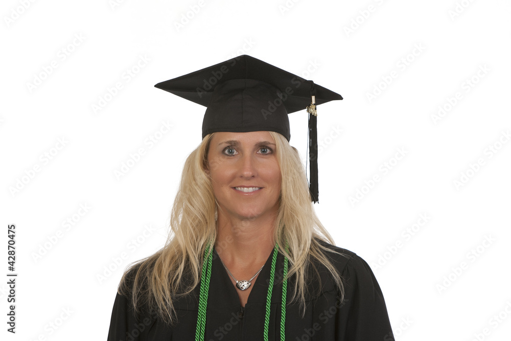 Portrait female college graduate with honors Portrait female college graduate with honors