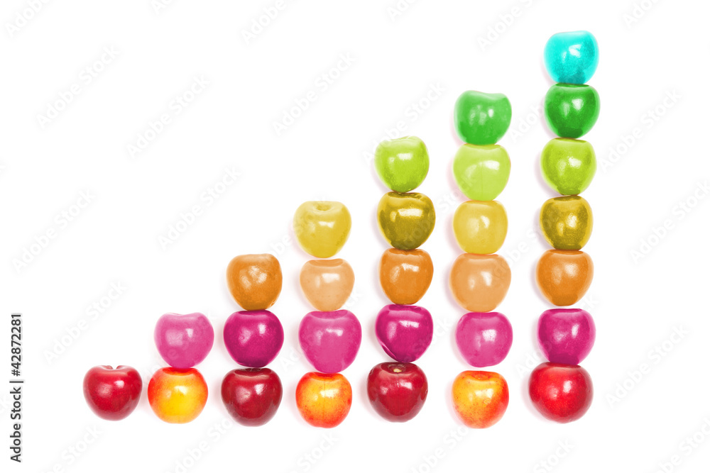 abstract colorful diagram shaped from cherries