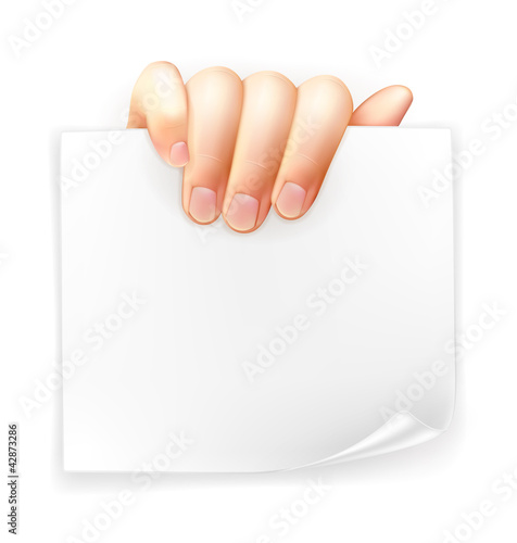 Hand holding paper