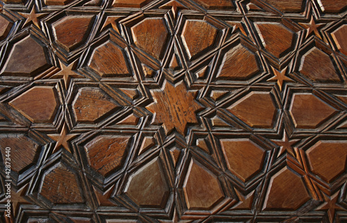 Wooden Door Detail Uc Serefeli Mosque Edirne Turkey