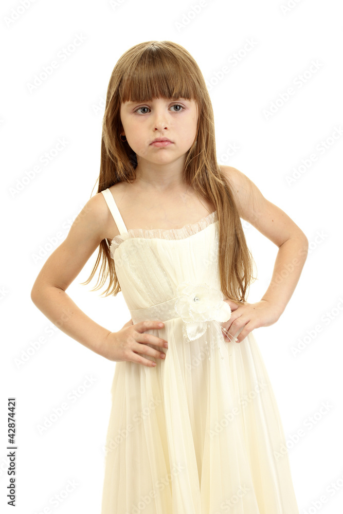Portrait of sweet little girl isolated on white Portrait of sweet little girl isolated on white