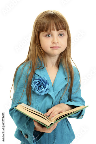cute little girl reading a ...