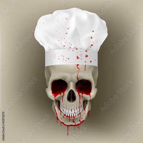 Bloody skull cap chef.