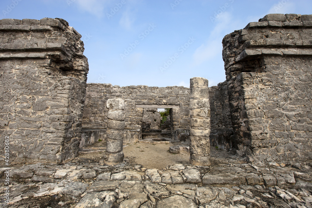 mayan ruins near the beach, Tulum, Mexico