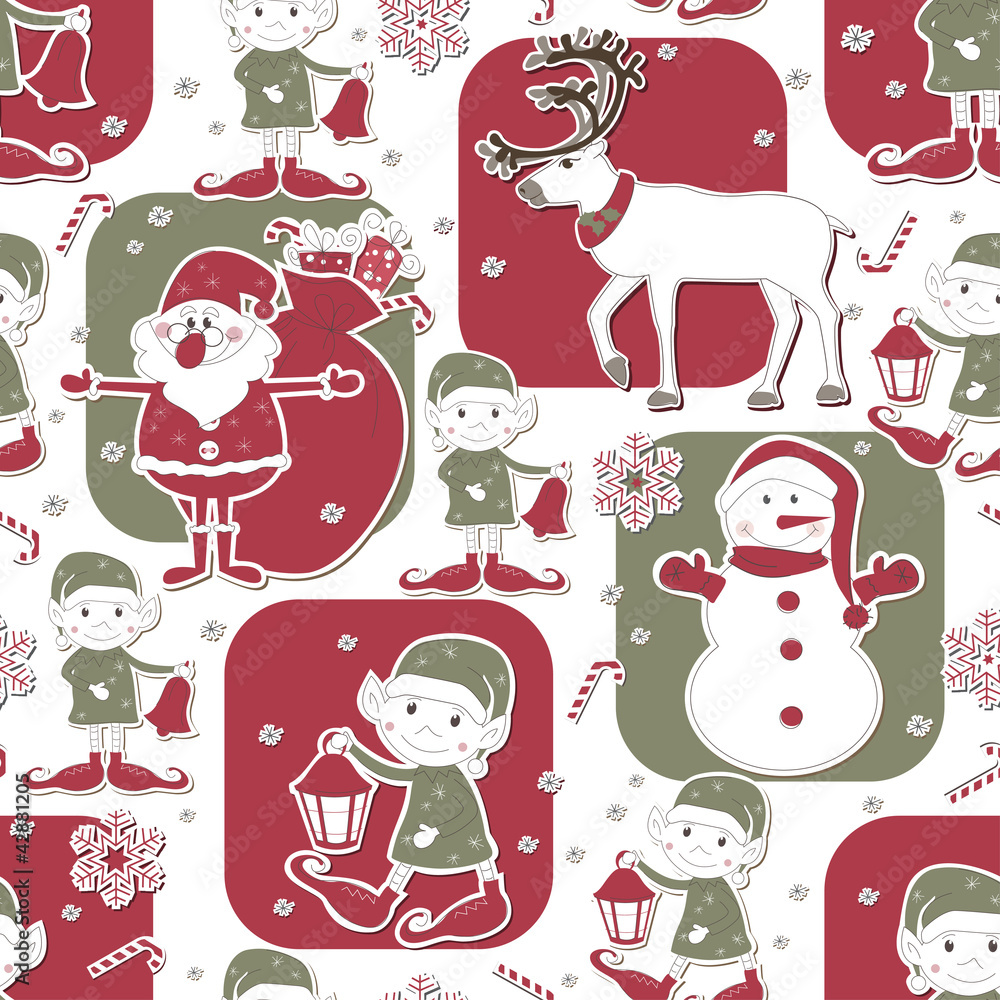 Christmas and New Year seamless pattern Christmas and New Year seamless pattern