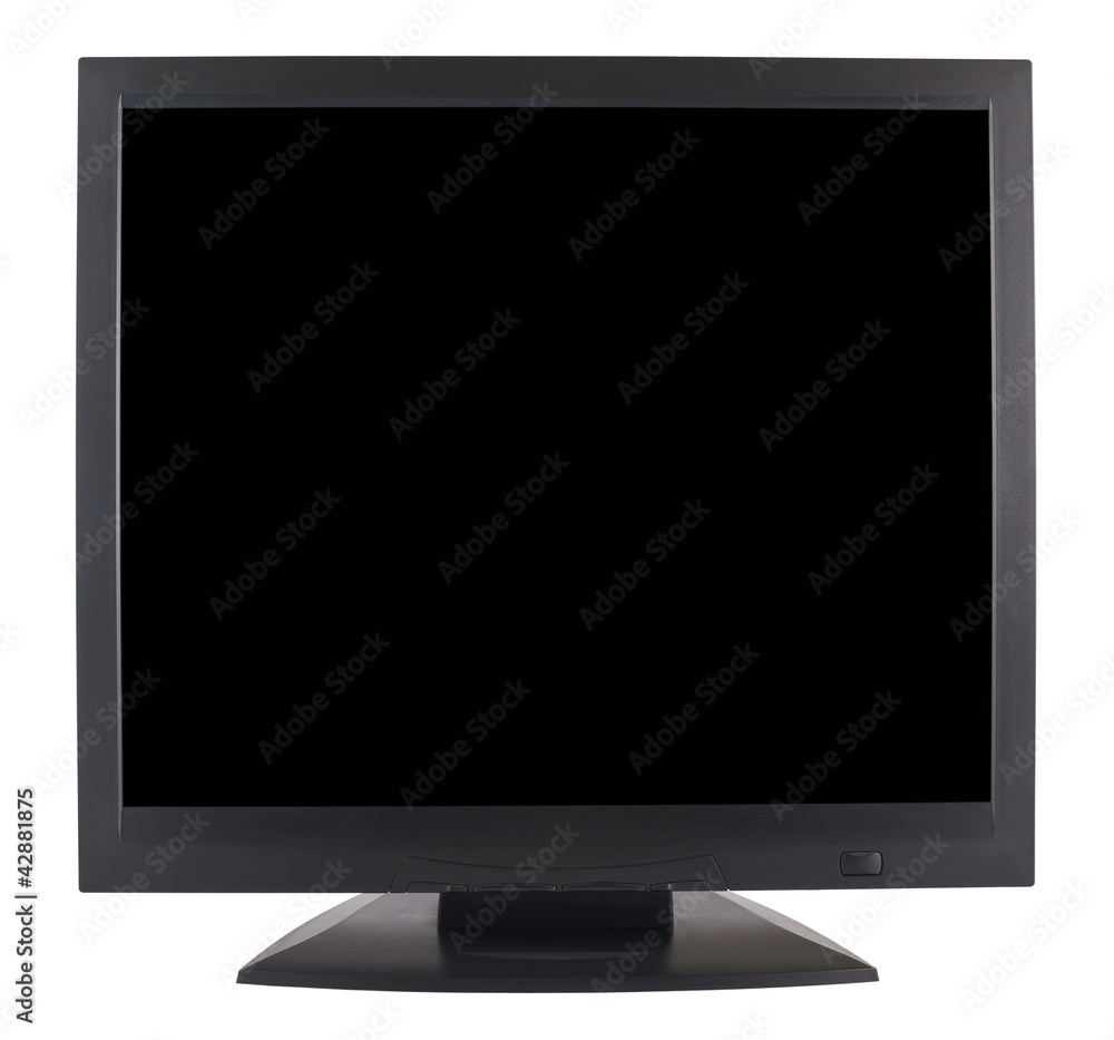 Black empty computer monitor Black empty computer monitor