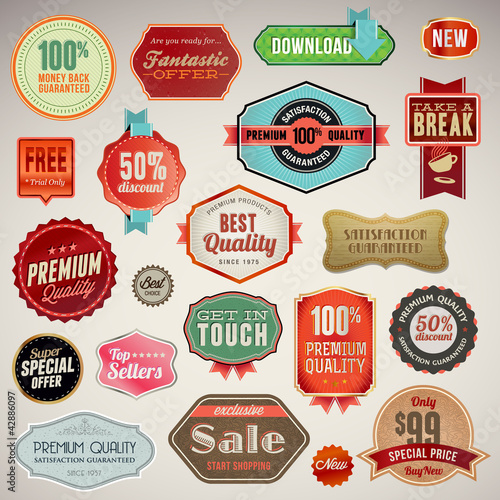 Set of vector labels and stickers