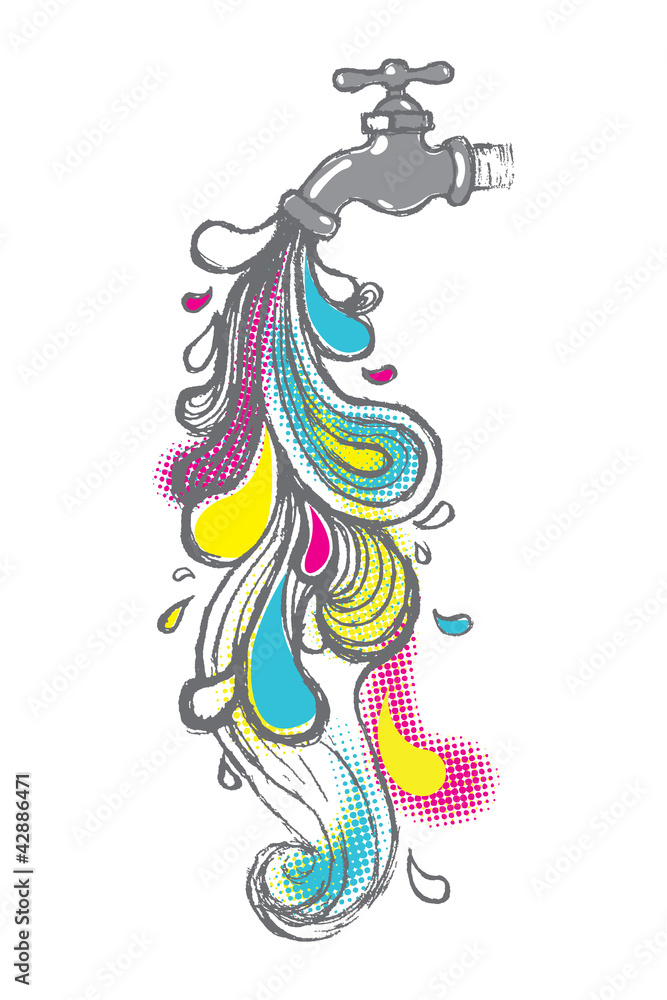 Obraz premium Colorful water drops