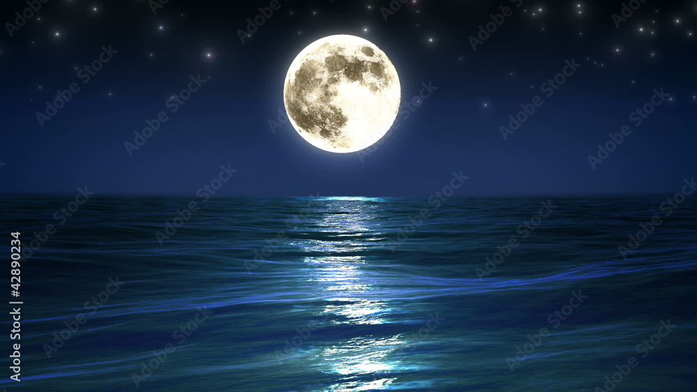 Sea and moon. Night sky. Looped animation. HD 1080. Sea and moon. Night sky. Looped animation. HD 1080.