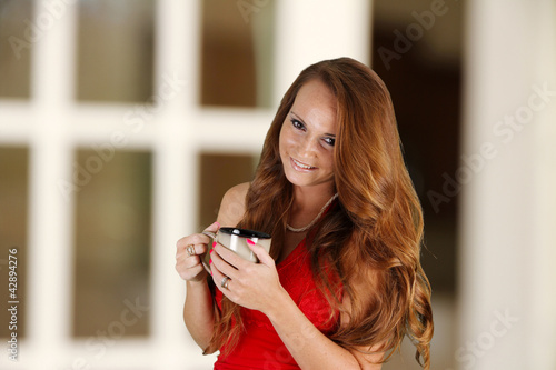 Woman Drinking Coffeee