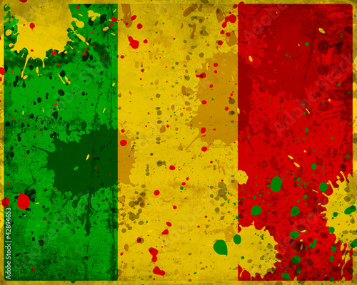 Grunge Mali flag with stains