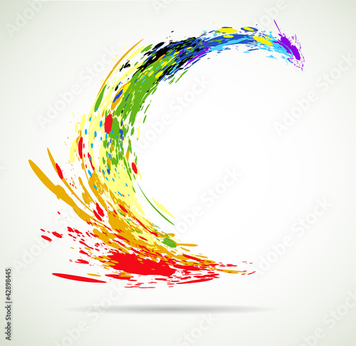 Color grunde paint flying splashes for background vector