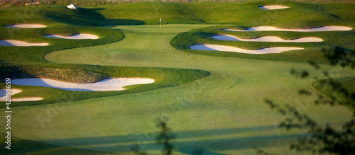 Idyllic Golf Course Hole Scene