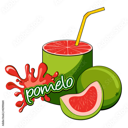 Pomelo fruit juice pouring.
