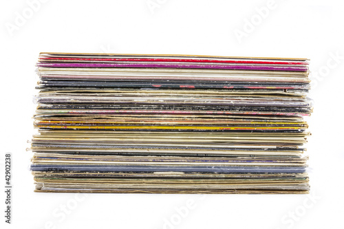 Vinyl records stack photo