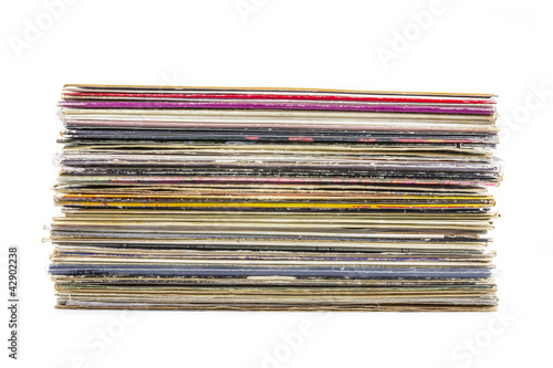 Vinyl records stack