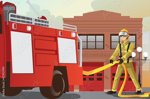 Working fireman