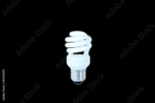 Energy saving light bulbs,isolated on black background.