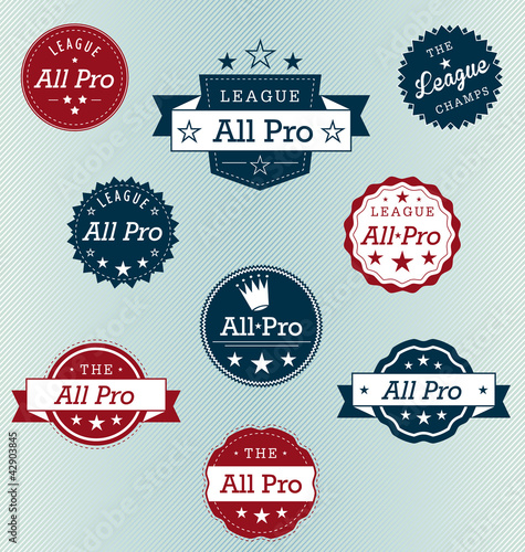 All Pro Player Labels Vector Set