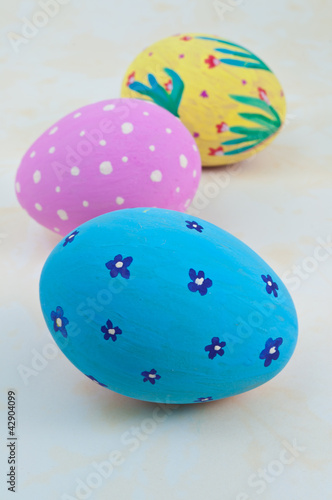 Colorful easter eggs  on a white background