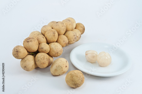 Fresh longong is Thai Fruit  on white background photo