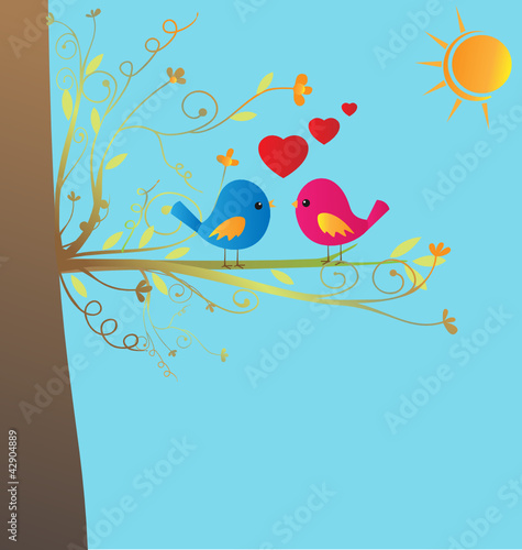 Birds in love vector stock