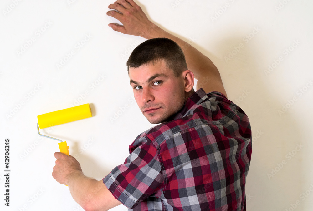 Man makes repairs Man makes repairs