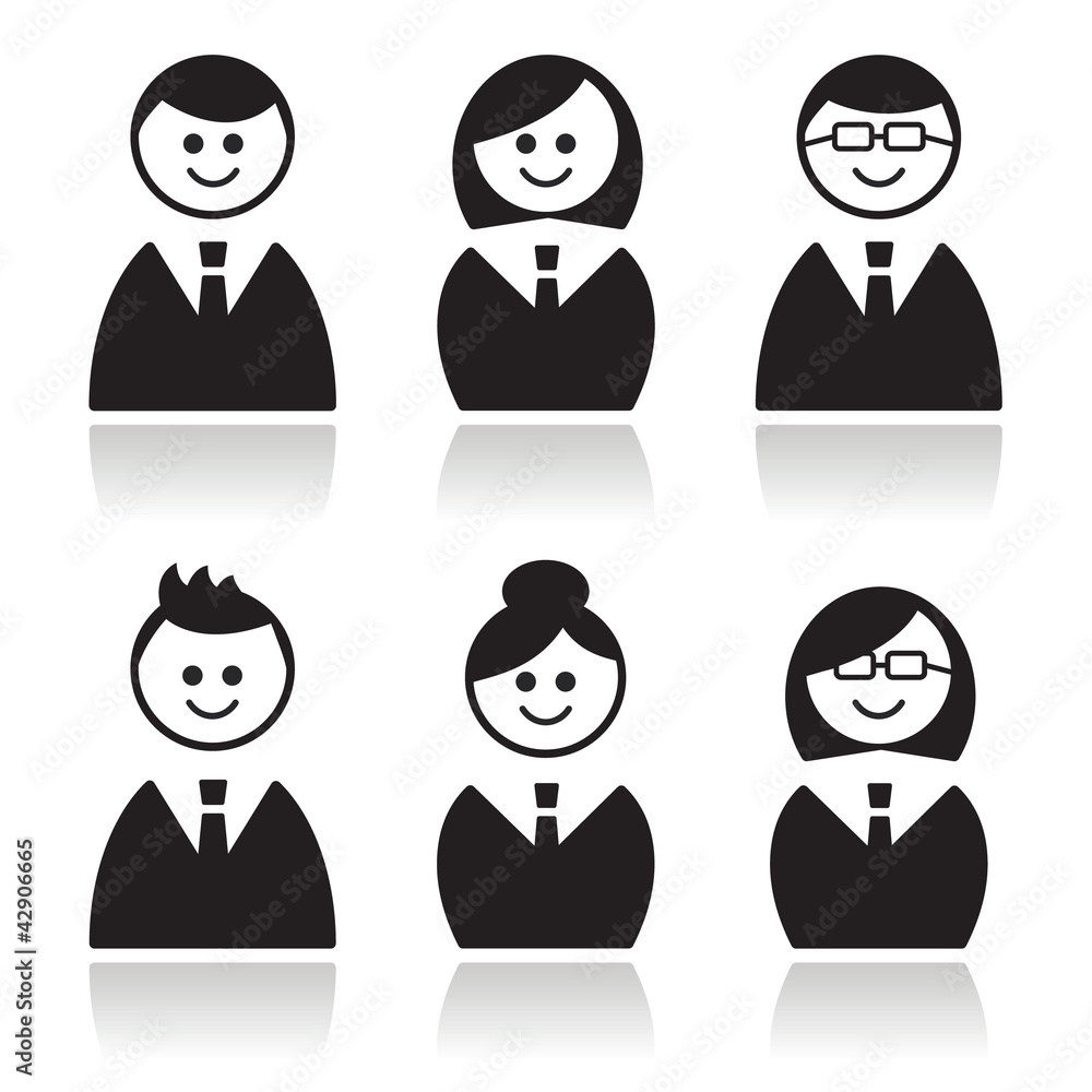Business people icons set, avatars Business people icons set, avatars