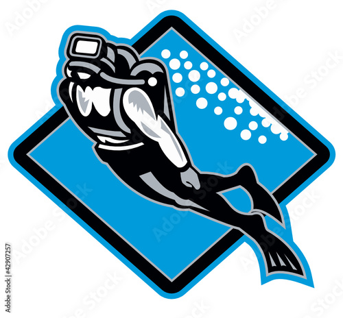 Scuba Diver Diving Retro