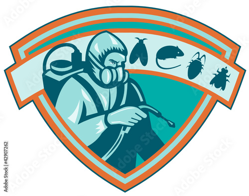 Pest Control Exterminator Worker Shield