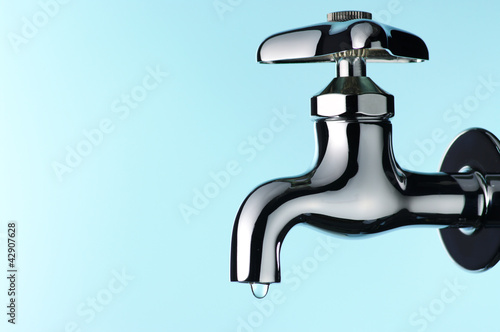 Obraz na płótnie Water tap with drop.
