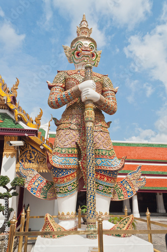 Giant sculpture in Phra Kaew Temple, Bangkok Thailand, Public ar
