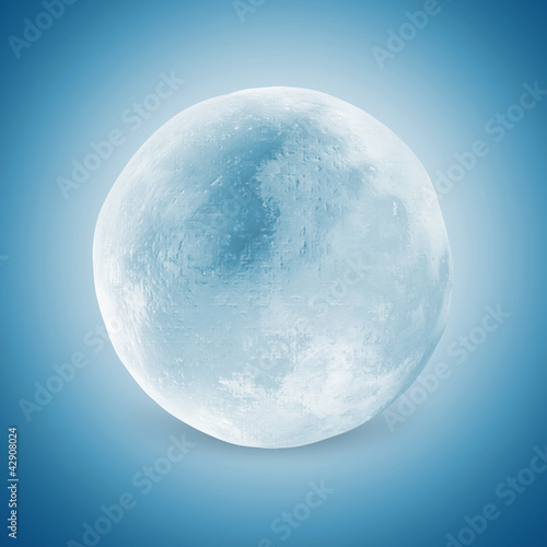 Ice Sphere on blue background