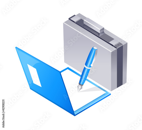 vector icon file and brief case