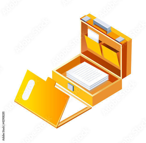 vector icon file and brief case