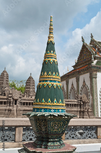 Bush was pretty pagoda in Temple  in Phra Kaew Temple, Bangkok