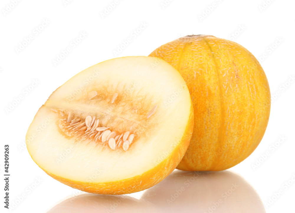 Ripe melon isolated on white Ripe melon isolated on white