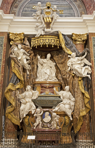 Rome -  Pope Gregorius XV memorial in Saint Ignace church photo